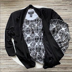 R&M Richards Knit Mock Jacket Dress, Size 12